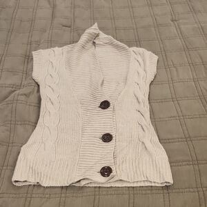 Merona Ivory Cable Knit Sleeveless Cardigan